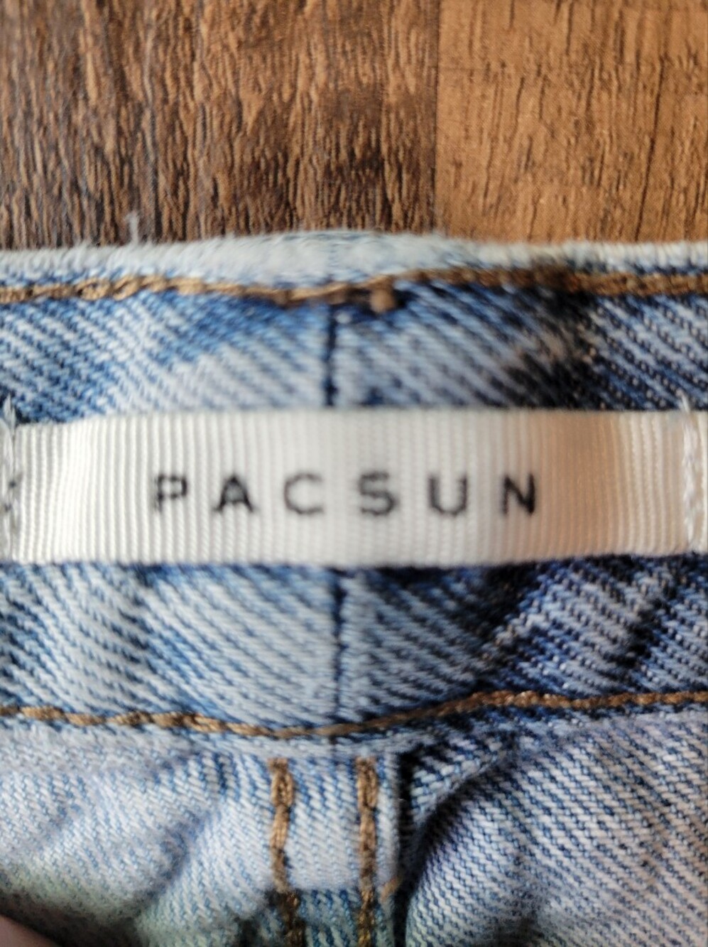 PacSun 100% Cotton Well Worn High Waist Straight Leg Distressed Denim Jeans - Picture 5 of 9